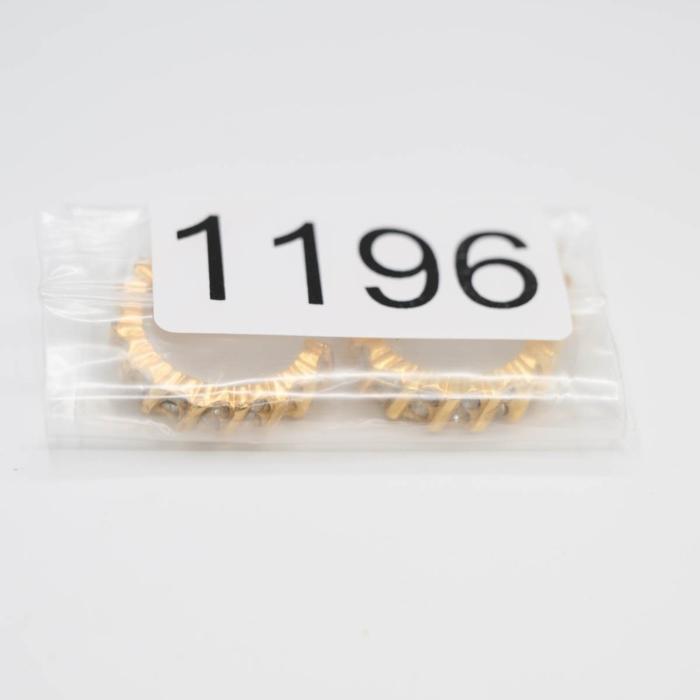 Hoop Earrings Gold Rhinestone Ribbed C-Hoop - Picture 5 of 5